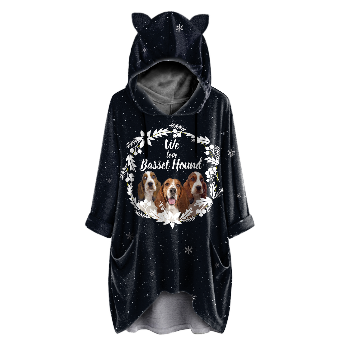 Cute Basset Hound - Hoodie With Ears V4