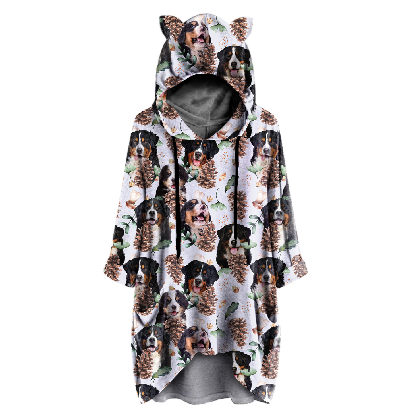 Cute Bernese Mountain - Hoodie With Ears V2