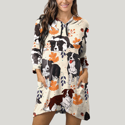 Cute Border Collie - Hoodie With Ears V1