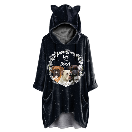 Cute Boxer - Hoodie With Ears V5