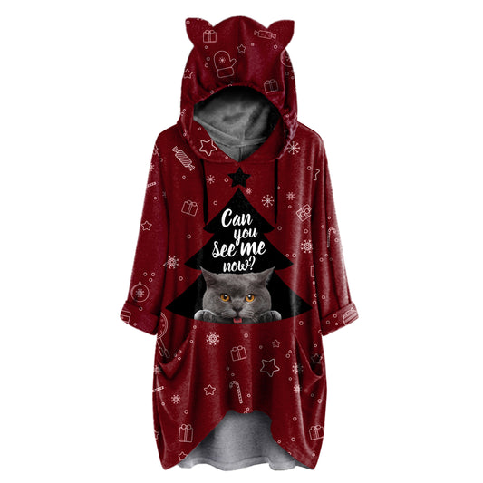 Chat mignon British Shorthair - Sweat à capuche avec oreilles V2