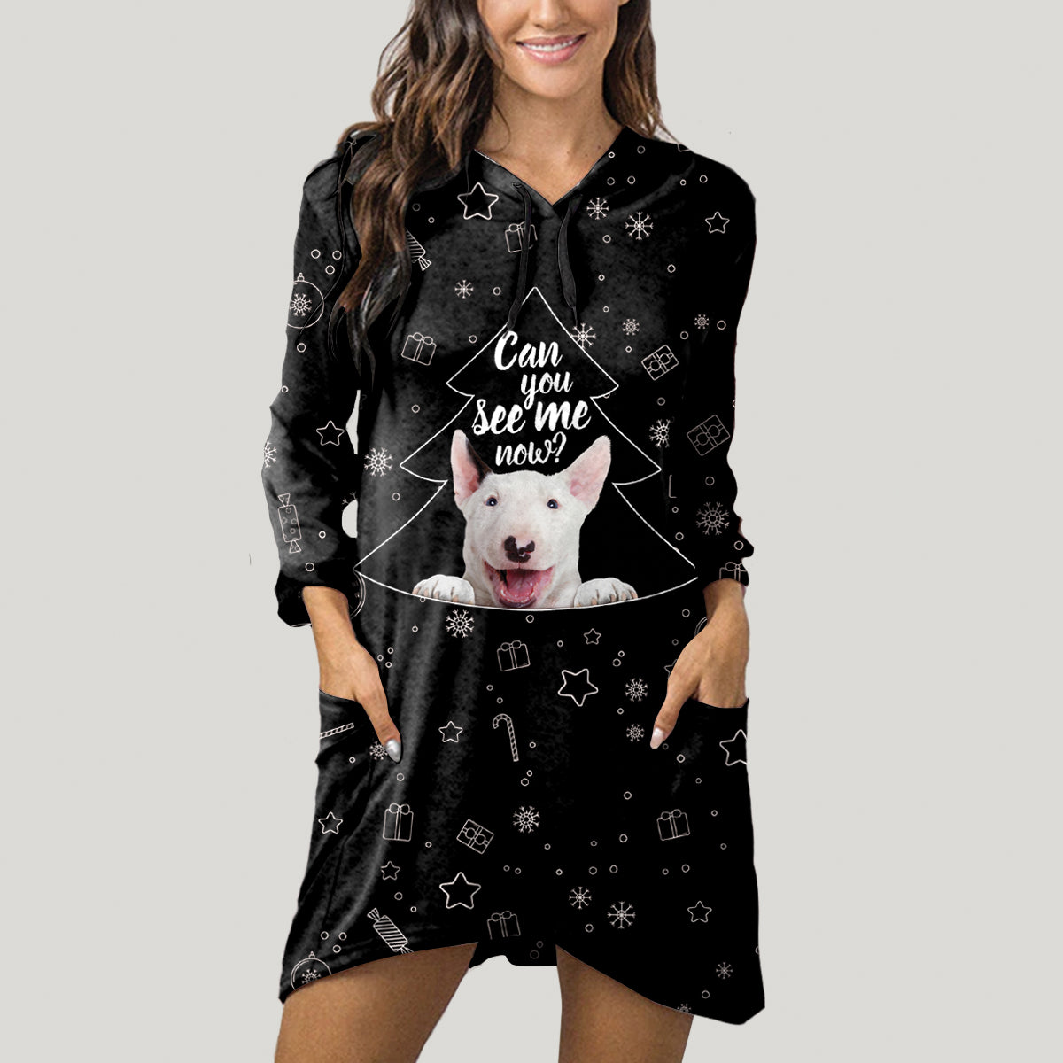 Cute Bull Terrier - Hoodie With Ears V6