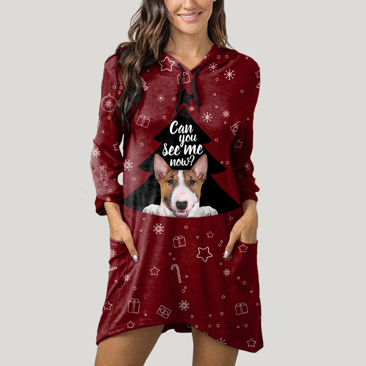 Cute Bull Terrier - Hoodie With Ears V1