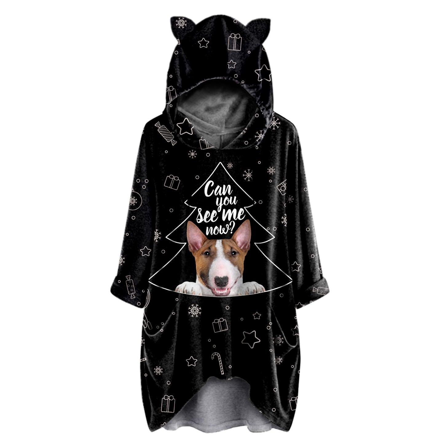 Süßer Bullterrier - Kapuzenpullover mit Ohren V2