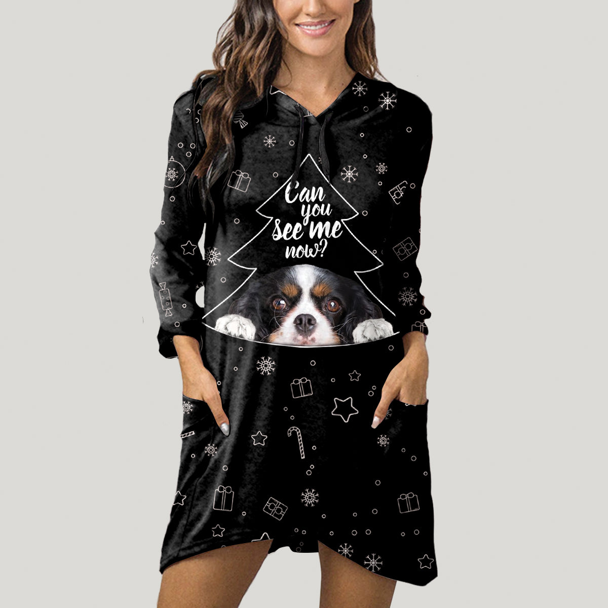 Niedlicher Cavalier King Charles Spaniel - Kapuzenpullover mit Ohren V4