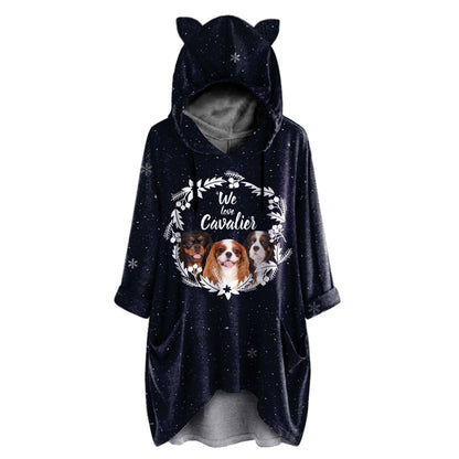 Cute Cavalier King Charles Spaniel - Hoodie With Ears V1