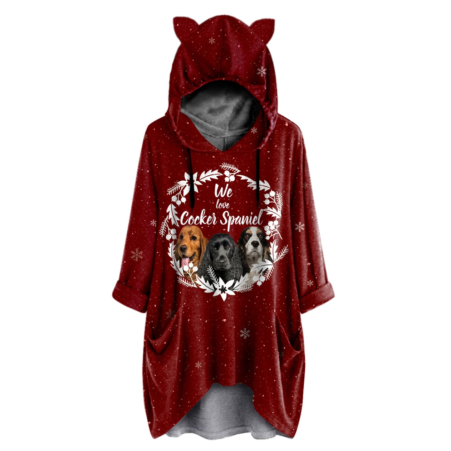 Cute English Cocker Spaniel - Hoodie With Ears V1