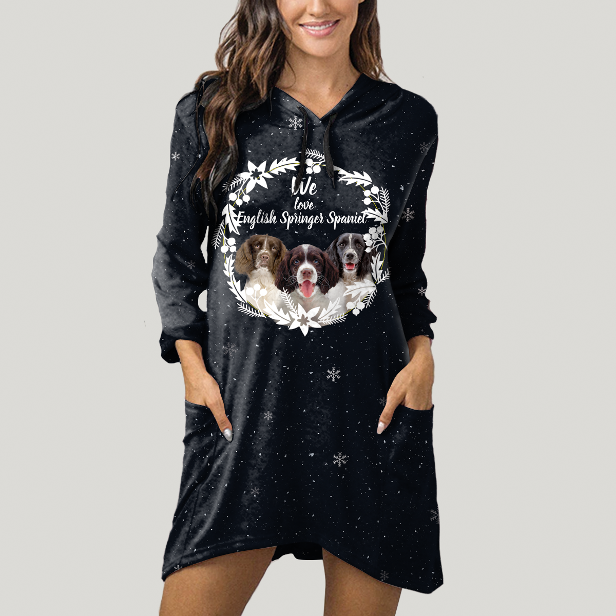 Cute English Springer Spaniel - Hoodie With Ears V4