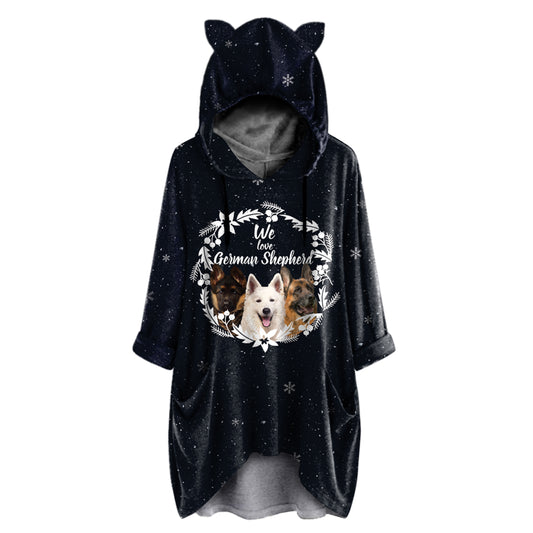 Cute German Shepherd - Hoodie With Ears V1