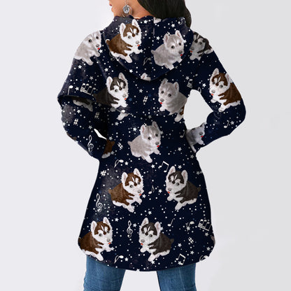 Cute Husky - Fashion Long Hoodie V2