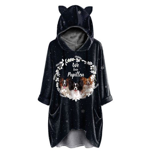 Cute Papillon - Hoodie With Ears V3