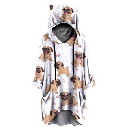 Cute Pug - Hoodie With Ears V4