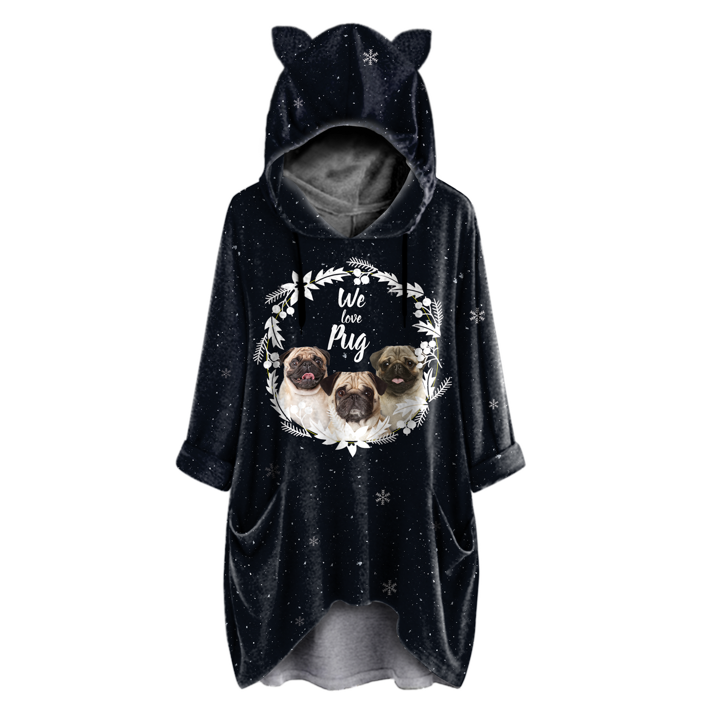 Cute Pug - Hoodie With Ears V5