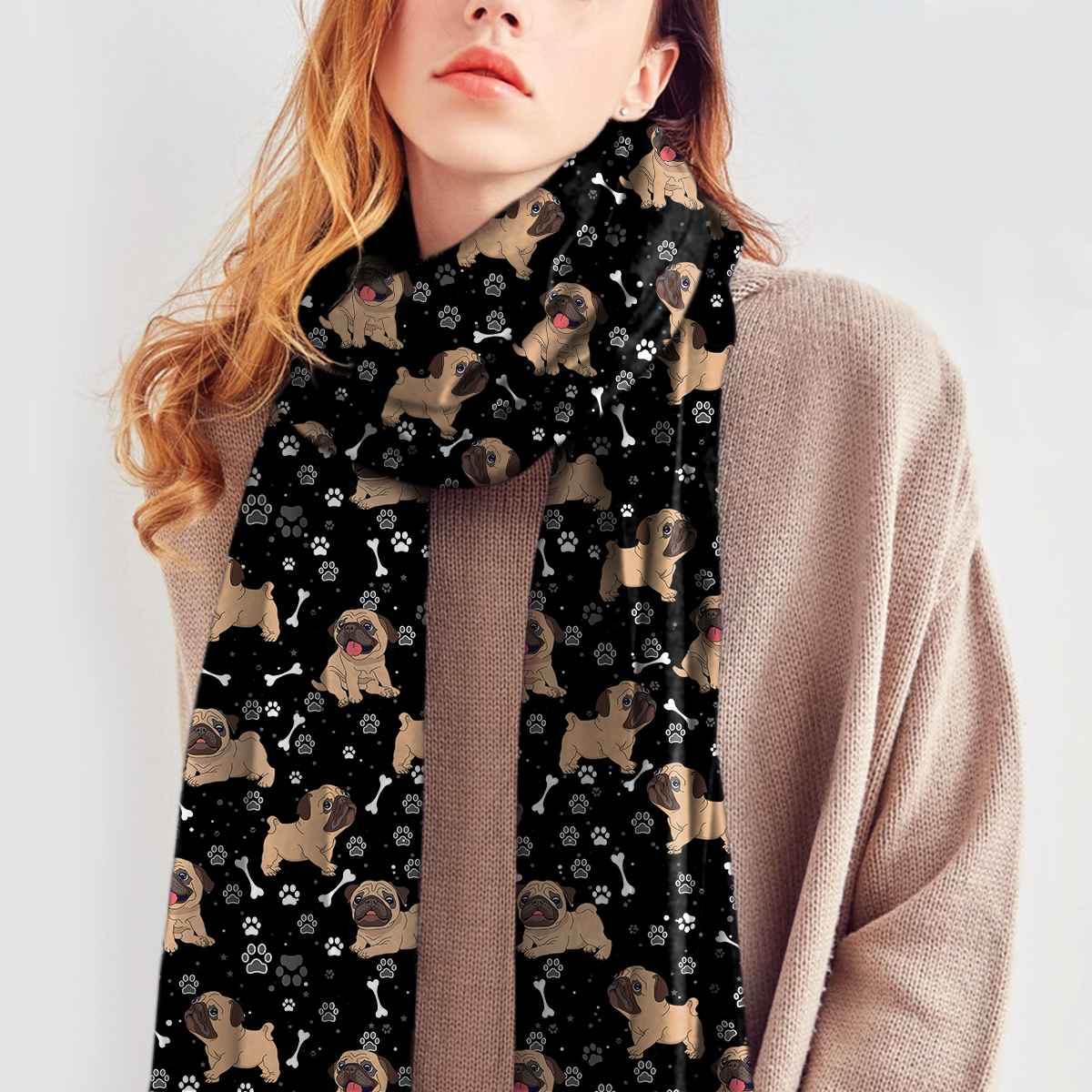 Cute Pug - Scarf V5