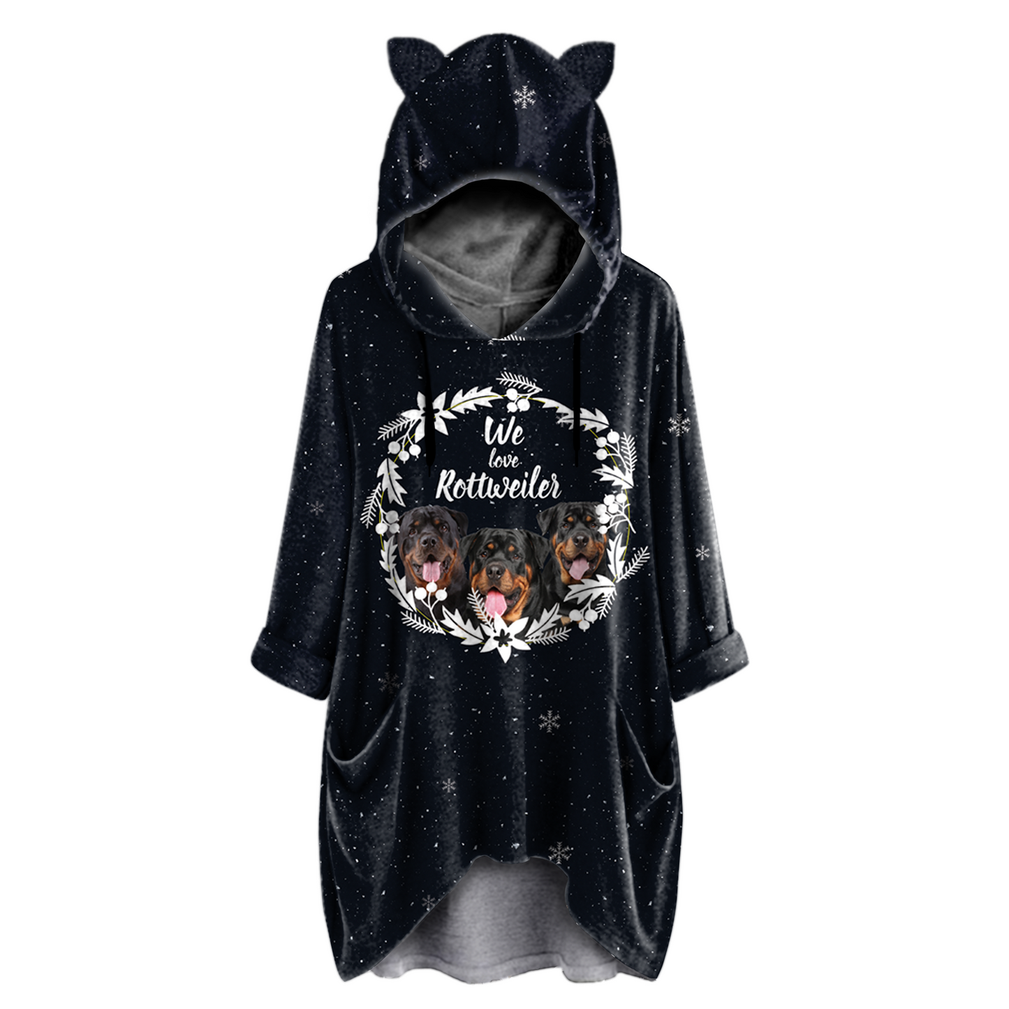 Cute Rottweiler - Hoodie With Ears V4