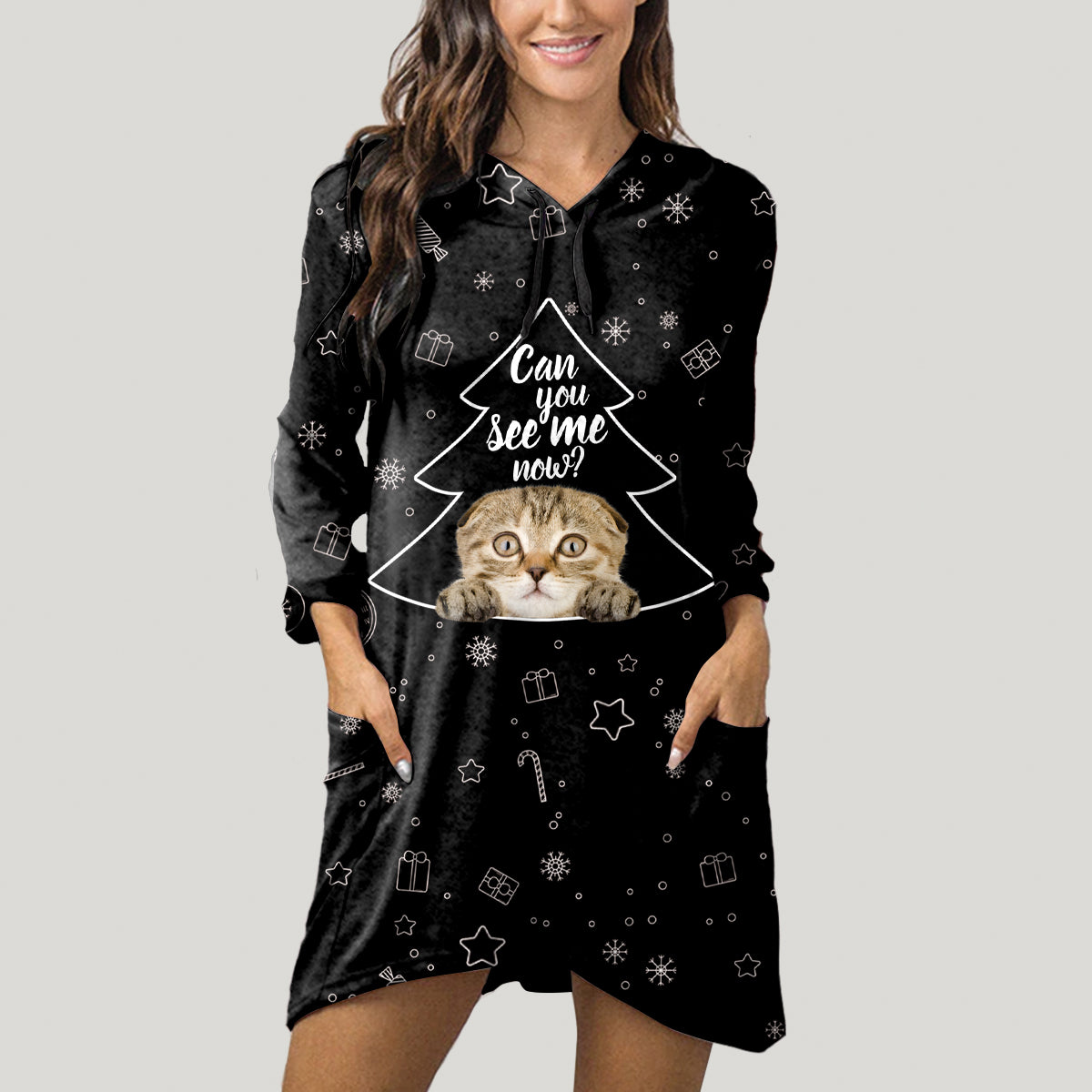 Cute Scottish Fold Cat - Hoodie With Ears V1