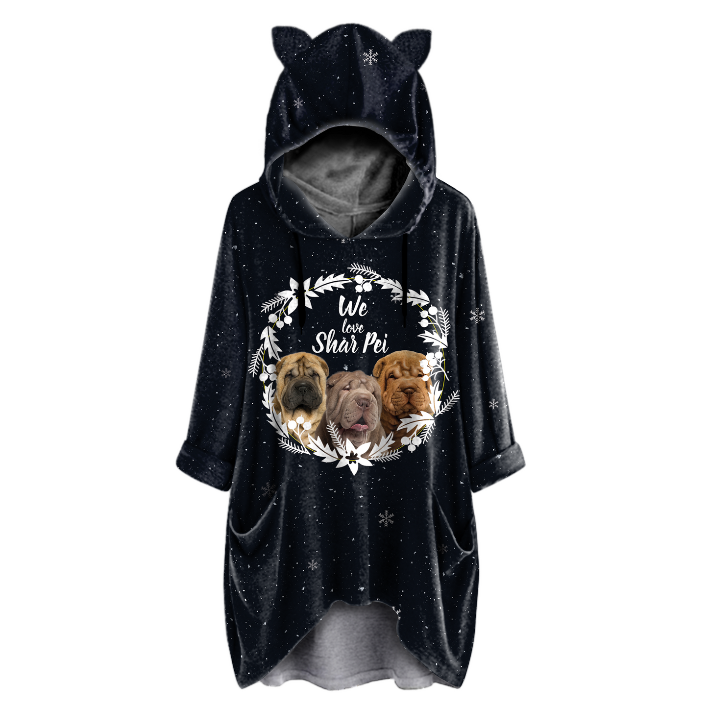 Cute Shar Pei - Hoodie With Ears V4