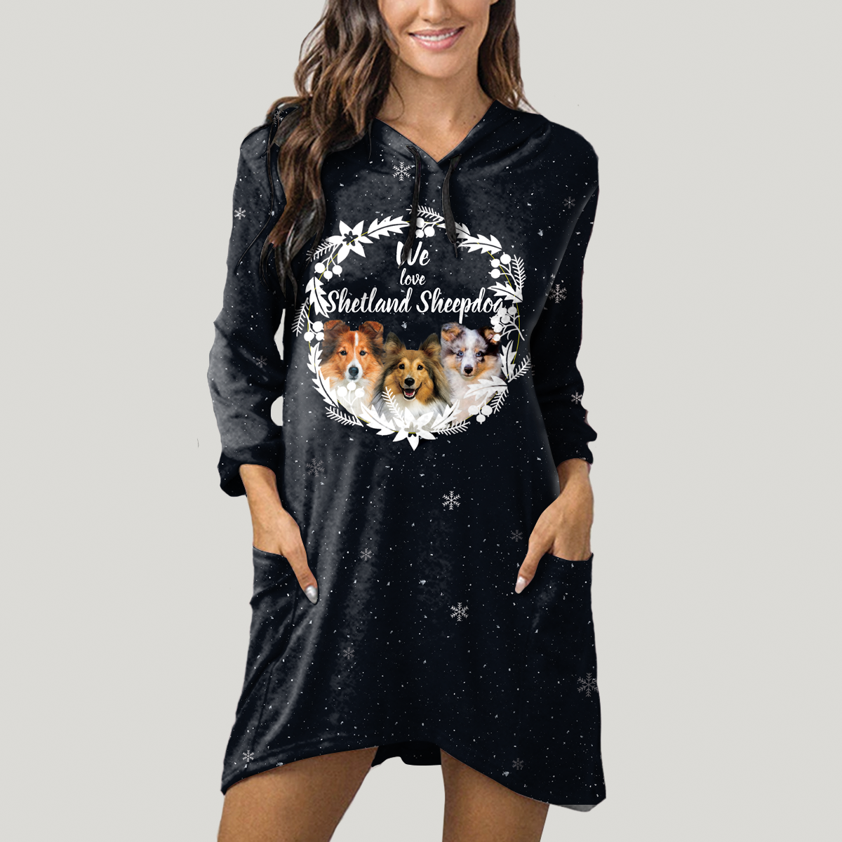 Cute Shetland Sheepdog - Hoodie With Ears V2