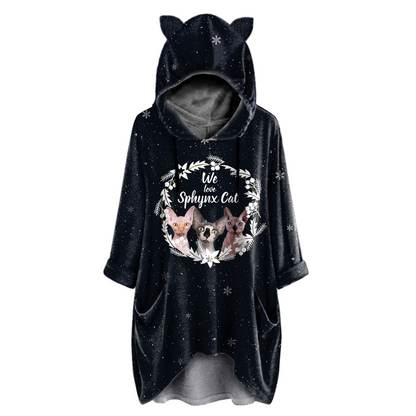 Cute Sphynx Cat - Hoodie With Ears V4