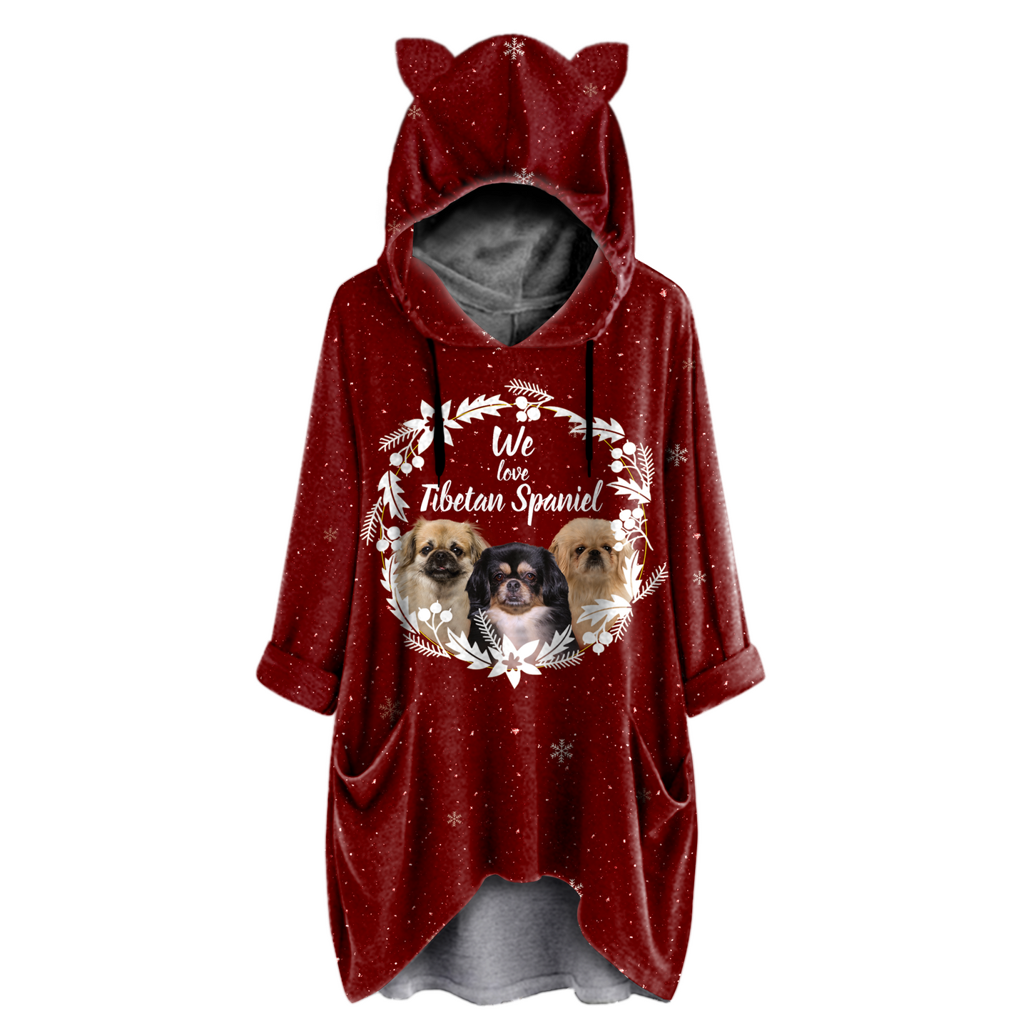 Cute Tibetan Spaniel - Hoodie With Ears V3