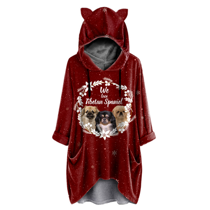 Cute Tibetan Spaniel - Hoodie With Ears V3