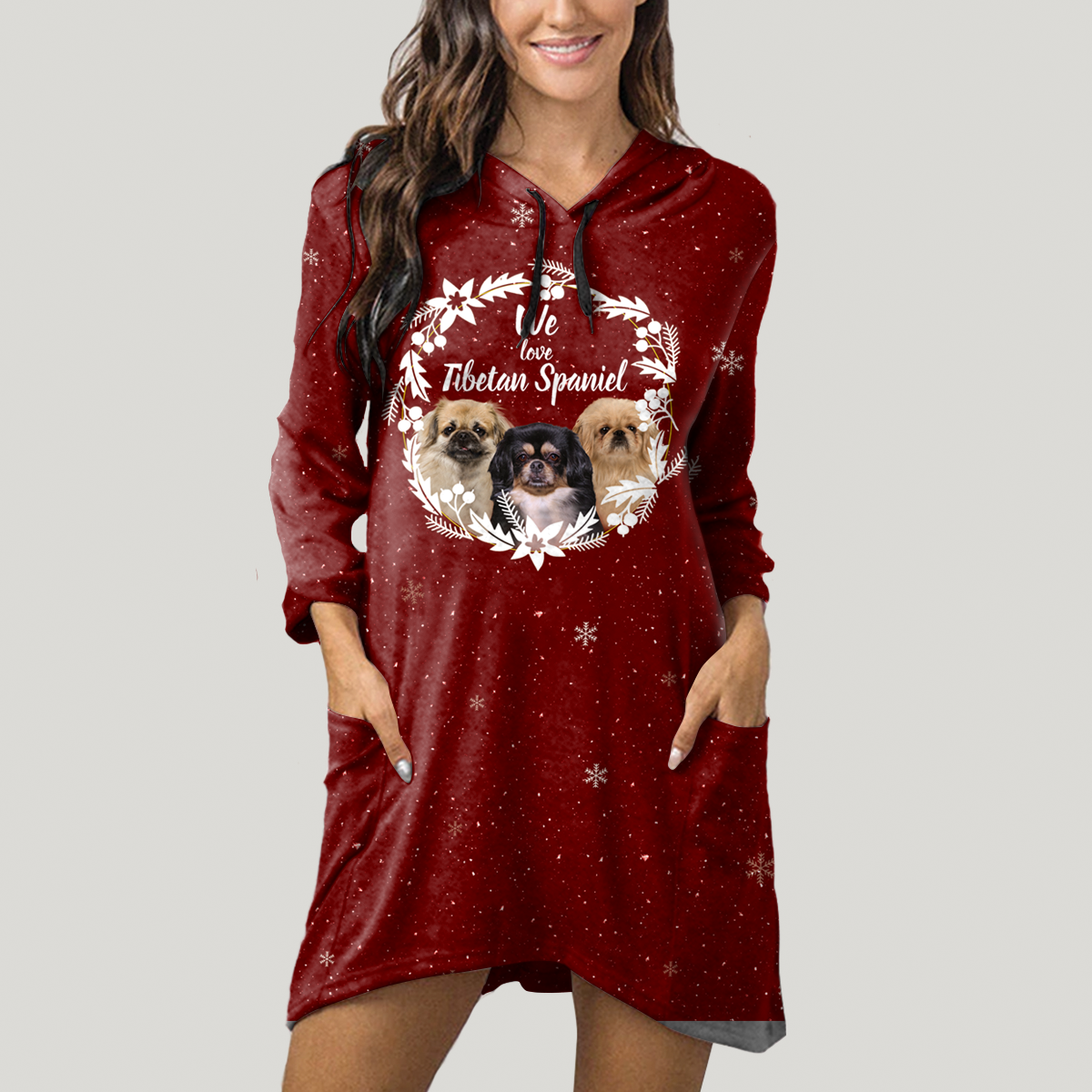 Cute Tibetan Spaniel - Hoodie With Ears V3