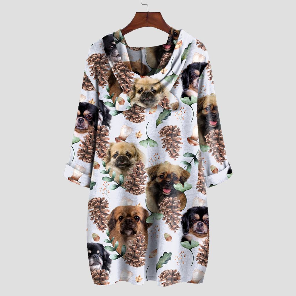 Cute Tibetan Spaniel - Hoodie With Ears V1