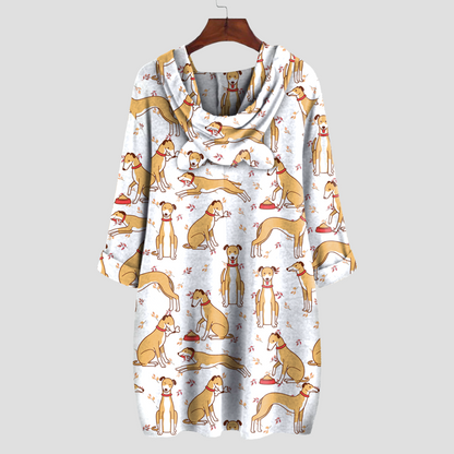 Cute Whippet - Hoodie With Ears V1