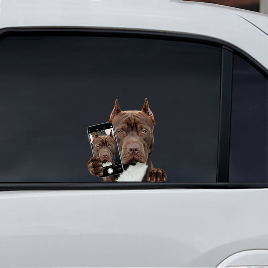 Aimez-vous mon selfie - American Pit Bull Terrier Voiture / Porte / Réfrigérateur / Autocollant pour ordinateur portable V1