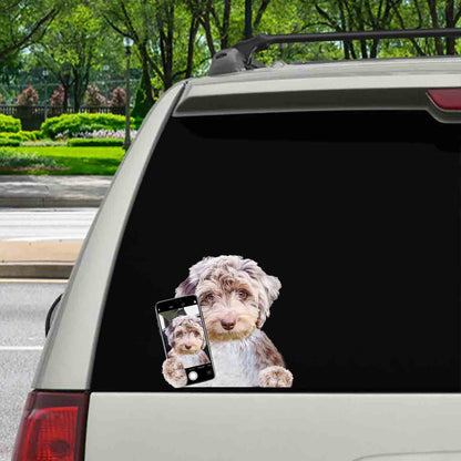 Do You Like My Selfie – Aussiedoodle Auto-/Tür-/Kühlschrank-/Laptop-Aufkleber V1