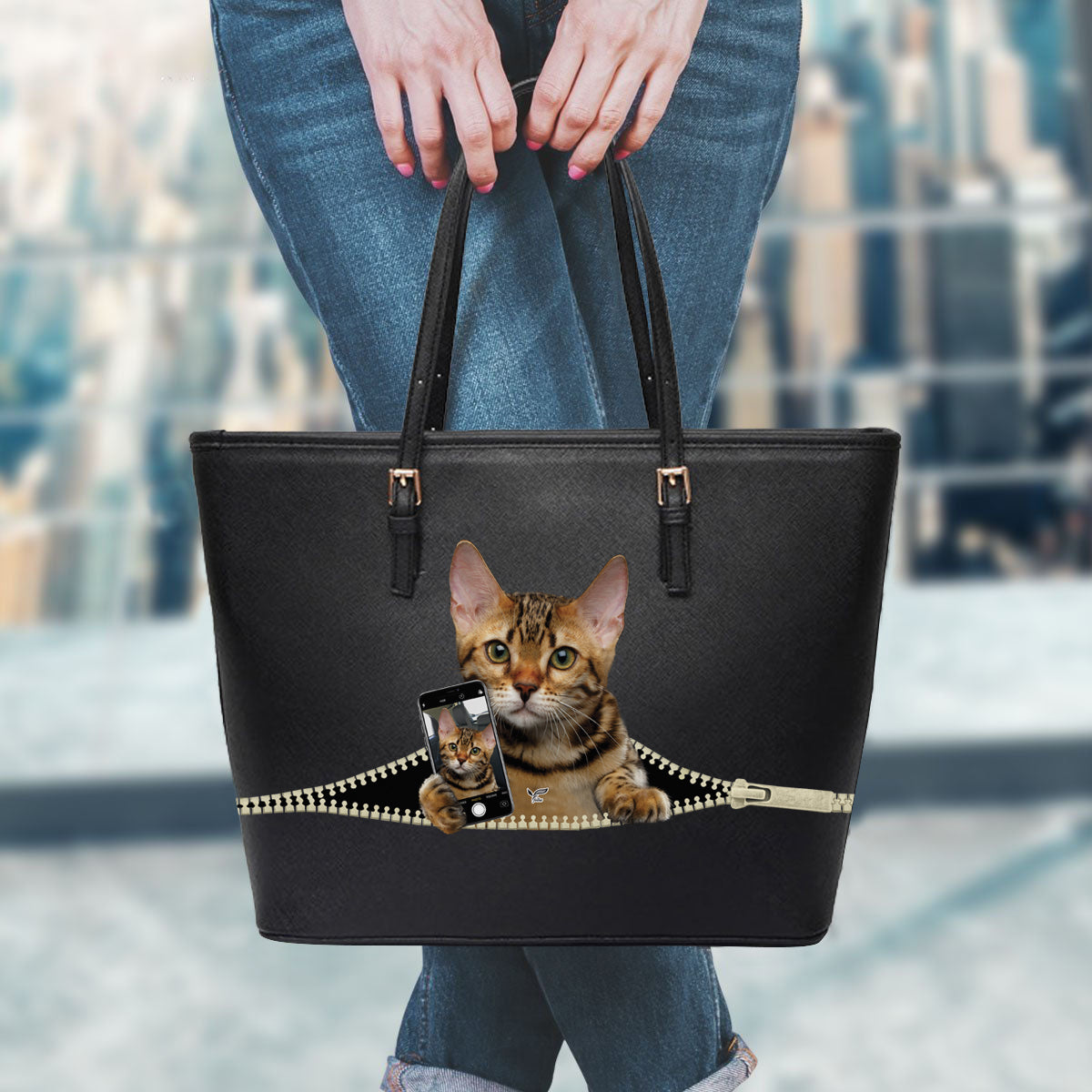 Do You Like My Selfie - Bengal Cat Tote Bag V1