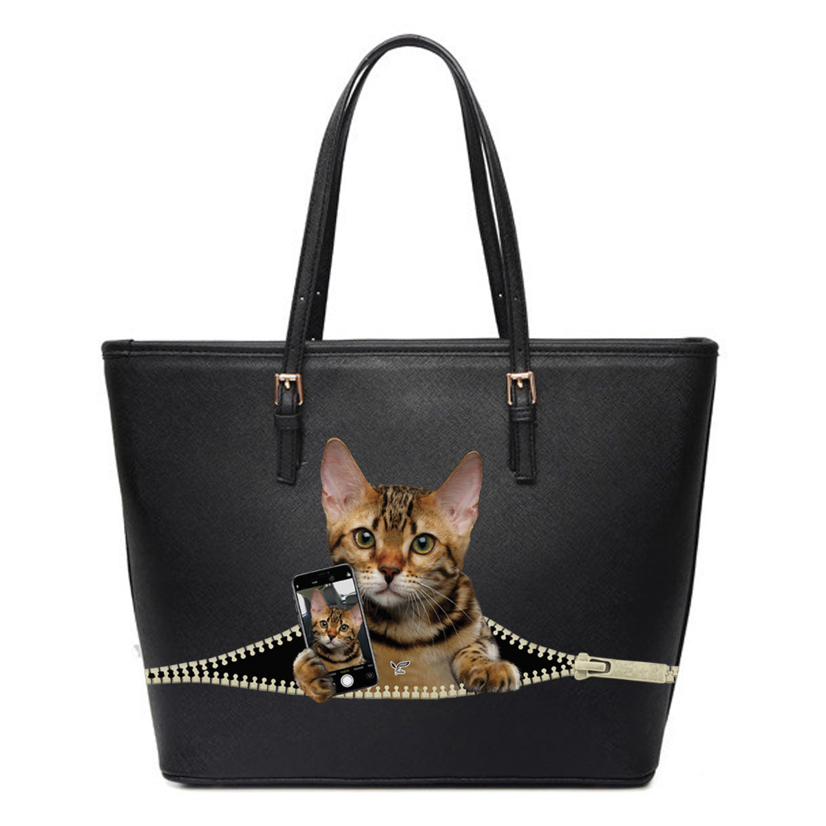 Do You Like My Selfie - Bengal Cat Tote Bag V1