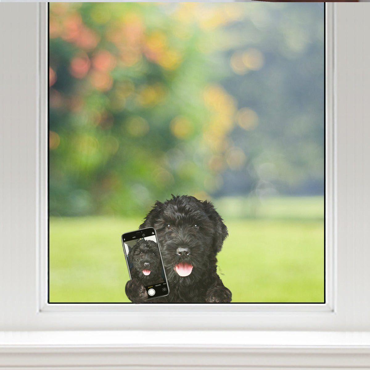 Magst du mein Selfie – Schwarzer Russischer Terrier Auto-/Tür-/Kühlschrank-/Laptop-Aufkleber V1
