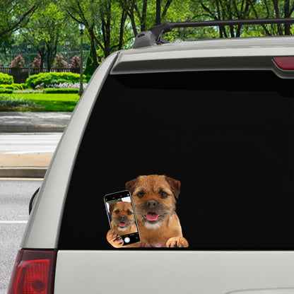 Aimez-vous mon selfie - Border Terrier Autocollant de voiture/porte/réfrigérateur/ordinateur portable V1