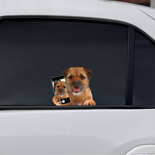 Do You Like My Selfie – Border Terrier Auto-/Tür-/Kühlschrank-/Laptop-Aufkleber V1