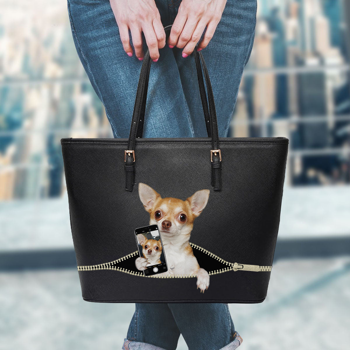 Aimez-vous mon selfie - Sac fourre-tout Chihuahua V1