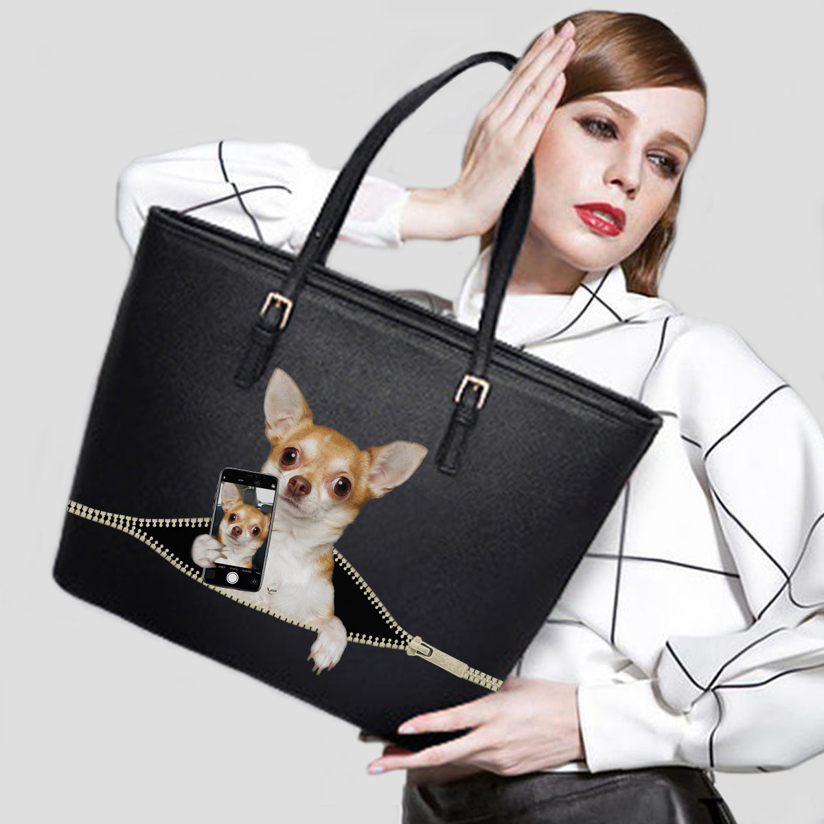 Aimez-vous mon selfie - Sac fourre-tout Chihuahua V1