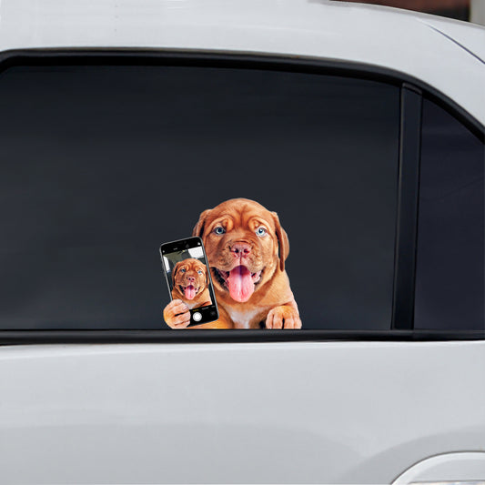 Aimez-vous mon selfie - Dogue De Bordeaux Autocollant voiture/porte/réfrigérateur/ordinateur portable V1