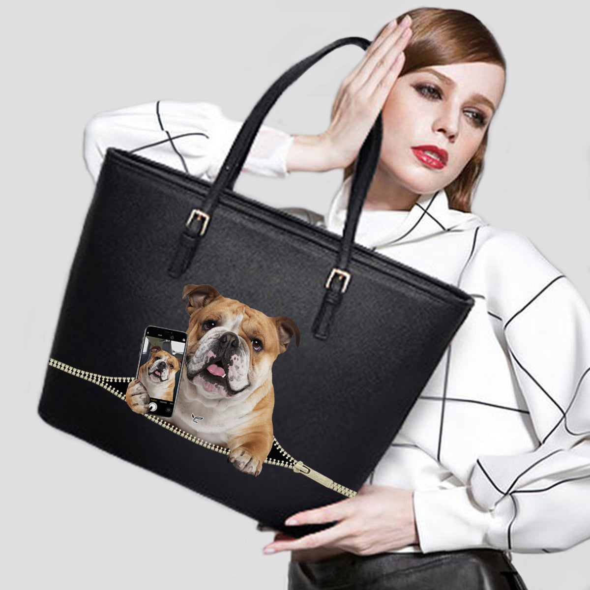 Do You Like My Selfie - English Bulldog Tote Bag V1