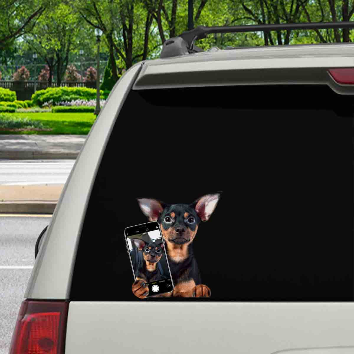 Aimez-vous mon selfie - Autocollant anglais Toy Terrier pour voiture/porte/réfrigérateur/ordinateur portable V1