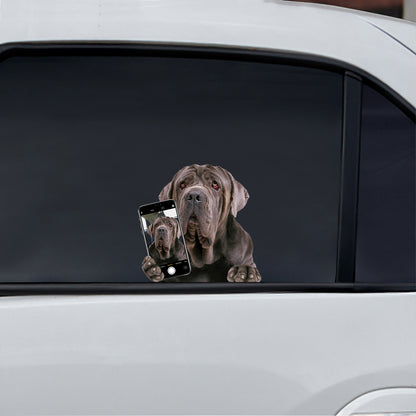 Aimez-vous mon selfie - Autocollant de voiture/porte/réfrigérateur/ordinateur portable Dogue napolitain V1