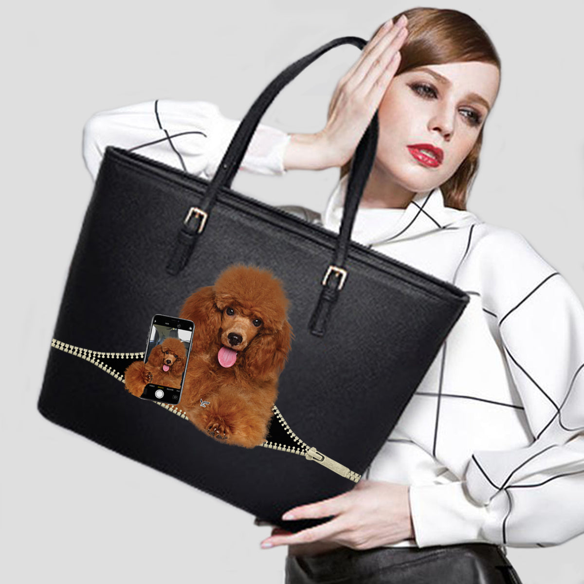 Do You Like My Selfie - Poodle Tote Bag V1