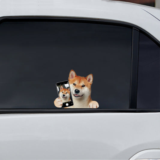 Aimez-vous mon selfie - Shiba Inu Autocollant de voiture/porte/réfrigérateur/ordinateur portable V1