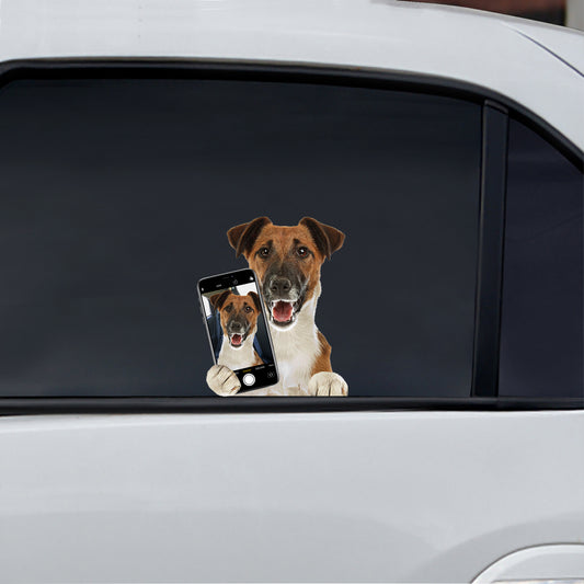Do You Like My Selfie – Smooth Fox Terrier Auto-/Tür-/Kühlschrank-/Laptop-Aufkleber V1