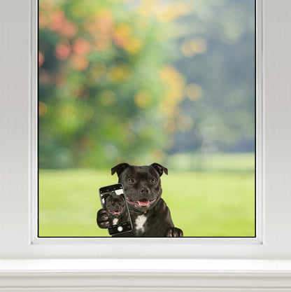 Do You Like My Selfie – Staffordshire Bull Terrier Auto-/Tür-/Kühlschrank-/Laptop-Aufkleber V1