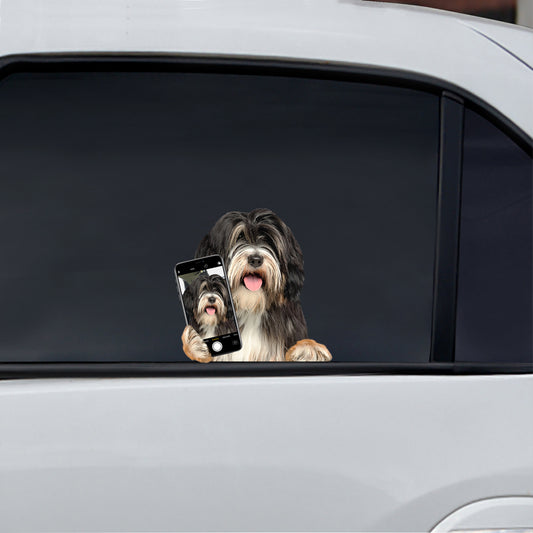 Aimez-vous mon selfie - Autocollant de voiture/porte/réfrigérateur/ordinateur portable Terrier tibétain V1