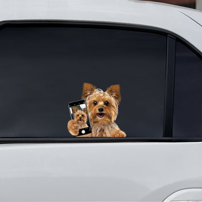 Aimez-vous mon selfie - Yorkshire Terrier Autocollant de voiture/porte/réfrigérateur/ordinateur portable V1