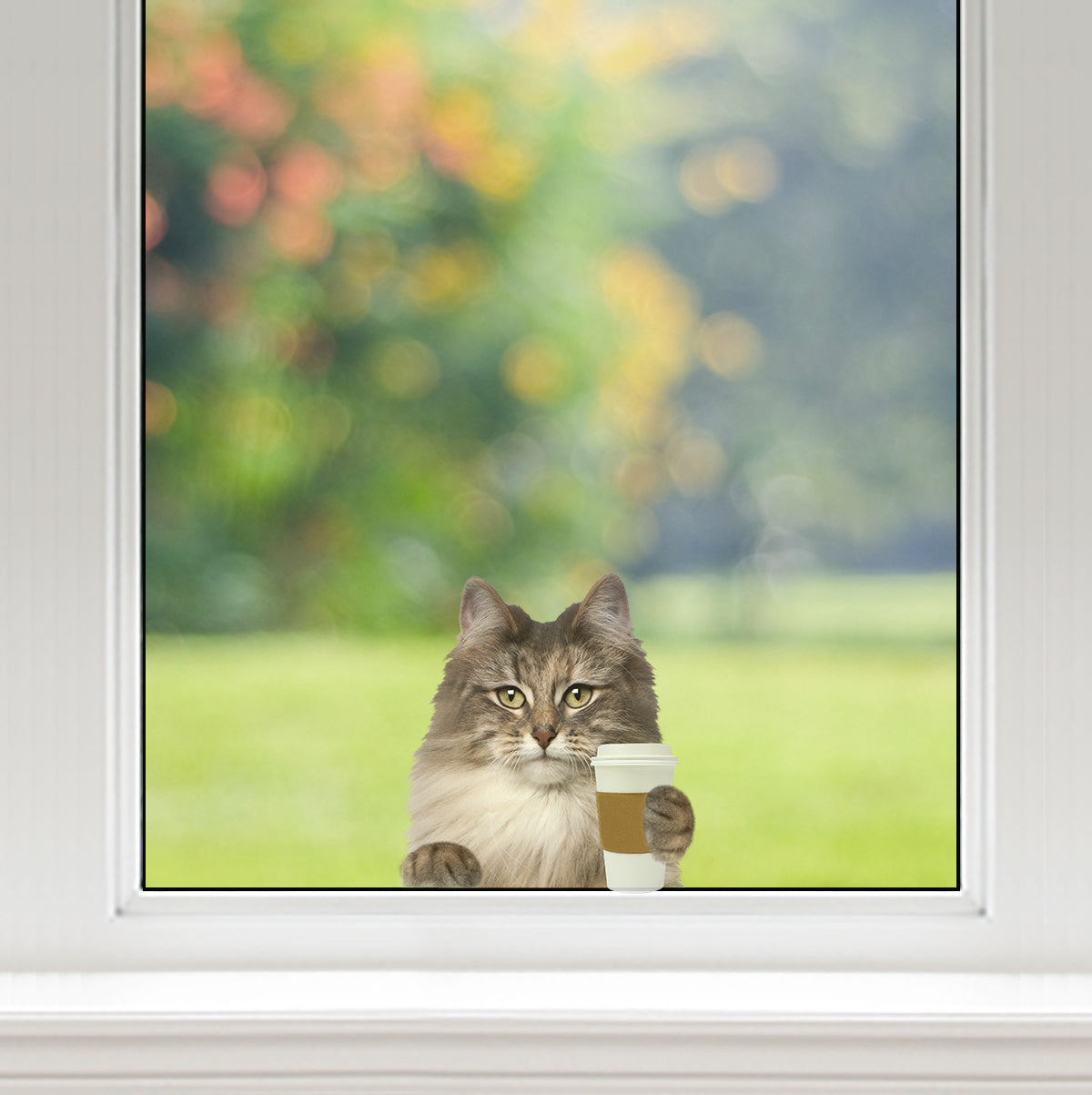 Good Morning - Siberian Cat Car/ Door/ Fridge/ Laptop Sticker V1