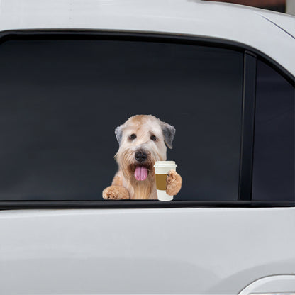 Guten Morgen – Wheaten Terrier Auto-/Tür-/Kühlschrank-/Laptop-Aufkleber V1