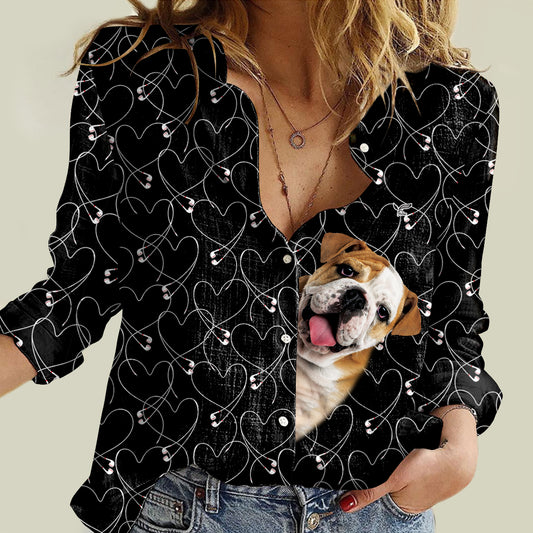 English Bulldog Will Steal Your Heart - Follus Women's Long-Sleeve Shirt